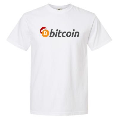 Bitcoin With Christmas Hat Funny Bitcoin With Santa Hat Funny Bitcoin Crypto Garment-Dyed Heavyweight T-Shirt