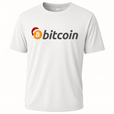 Bitcoin With Christmas Hat Funny Bitcoin With Santa Hat Funny Bitcoin Crypto Cooling Performance Crew T-Shirt