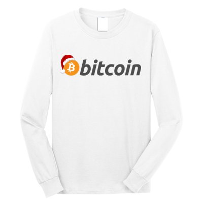 Bitcoin With Christmas Hat Funny Bitcoin With Santa Hat Funny Bitcoin Crypto Long Sleeve Shirt