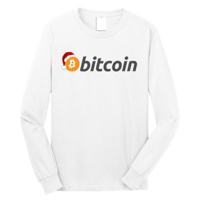 Bitcoin With Christmas Hat Funny Bitcoin With Santa Hat Funny Bitcoin Crypto Long Sleeve Shirt