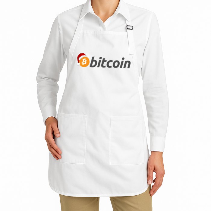 Bitcoin With Christmas Hat Funny Bitcoin With Santa Hat Funny Bitcoin Crypto Apron
