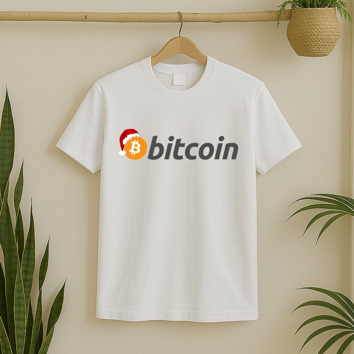 Bitcoin With Christmas Hat Funny Bitcoin With Santa Hat Funny Bitcoin Crypto T-Shirt