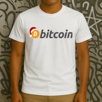 Bitcoin With Christmas Hat Funny Bitcoin With Santa Hat Funny Bitcoin Crypto T-Shirt