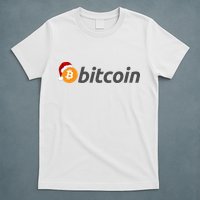 Bitcoin With Christmas Hat Funny Bitcoin With Santa Hat Funny Bitcoin Crypto T-Shirt