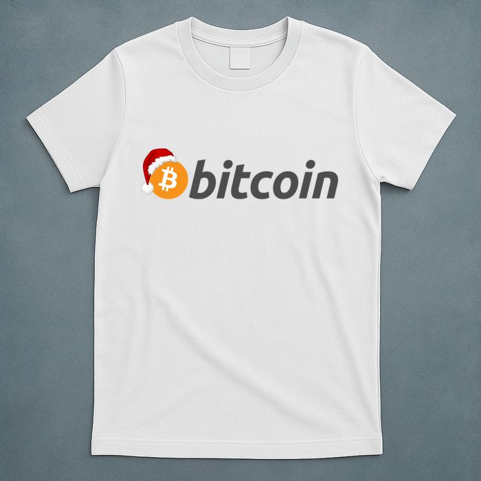 Bitcoin With Christmas Hat Funny Bitcoin With Santa Hat Funny Bitcoin Crypto T-Shirt