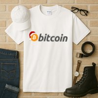 Bitcoin With Christmas Hat Funny Bitcoin With Santa Hat Funny Bitcoin Crypto Tall T-Shirt