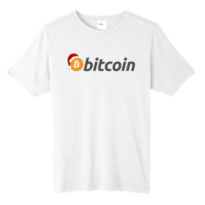 Bitcoin With Christmas Hat Funny Bitcoin With Santa Hat Funny Bitcoin Crypto Tall Fusion ChromaSoft Performance T-Shirt