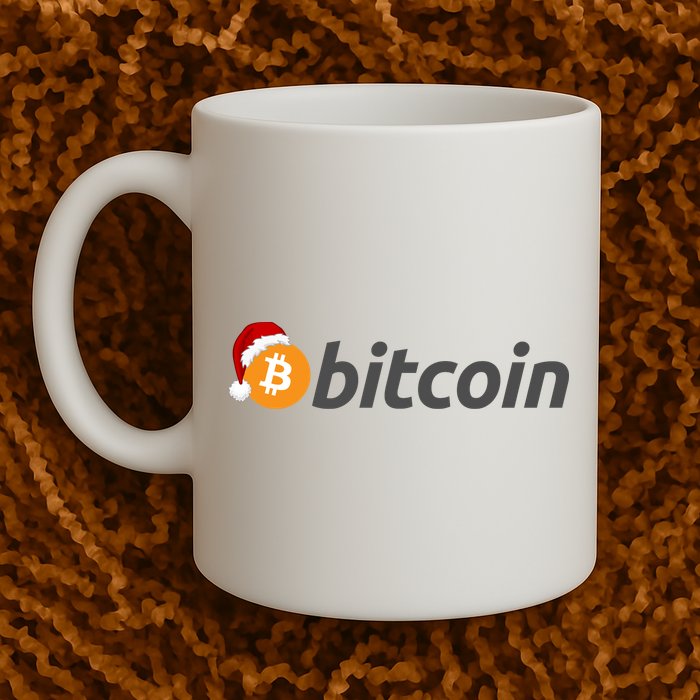Bitcoin With Christmas Hat Funny Bitcoin With Santa Hat Funny Bitcoin Crypto Mug