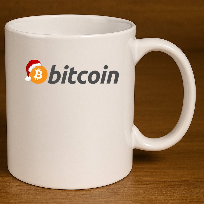Bitcoin With Christmas Hat Funny Bitcoin With Santa Hat Funny Bitcoin Crypto 11oz C Handle Ceramic Mug