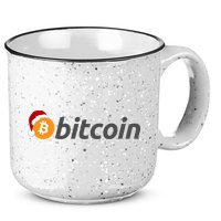 Bitcoin With Christmas Hat Funny Bitcoin With Santa Hat Funny Bitcoin Crypto 15oz Campfire Ceramic Mug
