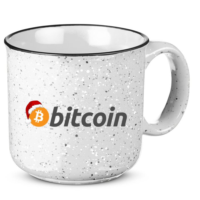 Bitcoin With Christmas Hat Funny Bitcoin With Santa Hat Funny Bitcoin Crypto 15oz Campfire Ceramic Mug