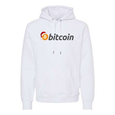 Bitcoin With Christmas Hat Funny Bitcoin With Santa Hat Funny Bitcoin Crypto Premium Hoodie