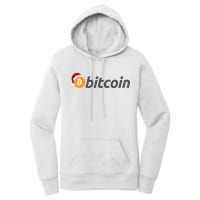 Bitcoin With Christmas Hat Funny Bitcoin With Santa Hat Funny Bitcoin Crypto Women's Pullover Hoodie