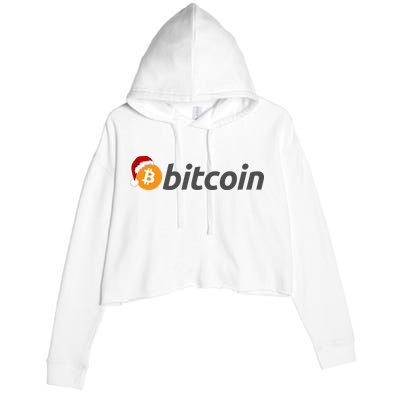Bitcoin With Christmas Hat Funny Bitcoin With Santa Hat Funny Bitcoin Crypto Crop Fleece Hoodie