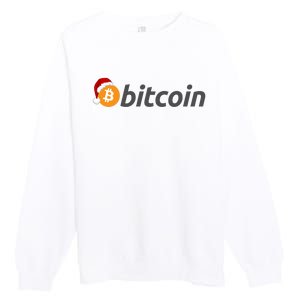 Bitcoin With Christmas Hat Funny Bitcoin With Santa Hat Funny Bitcoin Crypto Premium Crewneck Sweatshirt