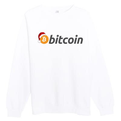 Bitcoin With Christmas Hat Funny Bitcoin With Santa Hat Funny Bitcoin Crypto Premium Crewneck Sweatshirt