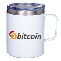 Bitcoin With Christmas Hat Funny Bitcoin With Santa Hat Funny Bitcoin Crypto 12oz Stainless Steel Coffee Mug