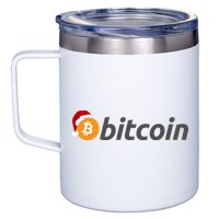 Bitcoin With Christmas Hat Funny Bitcoin With Santa Hat Funny Bitcoin Crypto 12oz Stainless Steel Coffee Mug