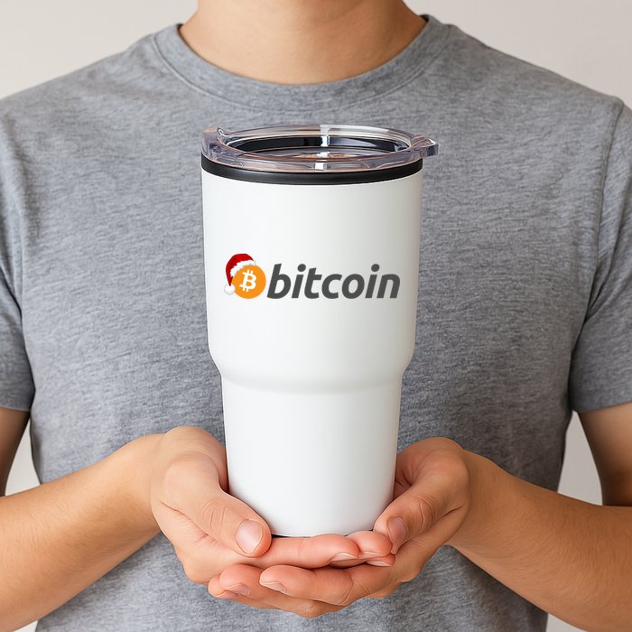 Bitcoin With Christmas Hat Funny Bitcoin With Santa Hat Funny Bitcoin Crypto Tumbler
