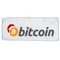 Bitcoin With Christmas Hat Funny Bitcoin With Santa Hat Funny Bitcoin Crypto Large Microfiber Waffle Golf Towel