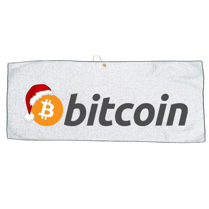Bitcoin With Christmas Hat Funny Bitcoin With Santa Hat Funny Bitcoin Crypto Large Microfiber Waffle Golf Towel