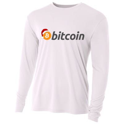 Bitcoin With Christmas Hat Funny Bitcoin With Santa Hat Funny Bitcoin Crypto Cooling Performance Long Sleeve Crew