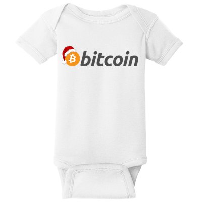 Bitcoin With Christmas Hat Funny Bitcoin With Santa Hat Funny Bitcoin Crypto Baby Bodysuit