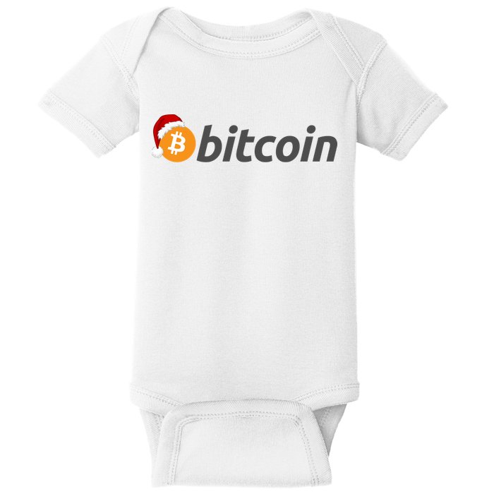 Bitcoin With Christmas Hat Funny Bitcoin With Santa Hat Funny Bitcoin Crypto Baby Bodysuit
