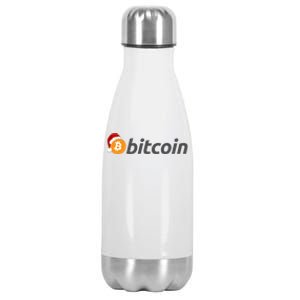 Bitcoin With Christmas Hat Funny Bitcoin With Santa Hat Funny Bitcoin Crypto Stainless Steel Insulated Water Bottle