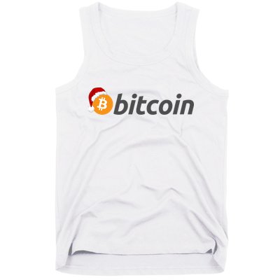 Bitcoin With Christmas Hat Funny Bitcoin With Santa Hat Funny Bitcoin Crypto Tank Top