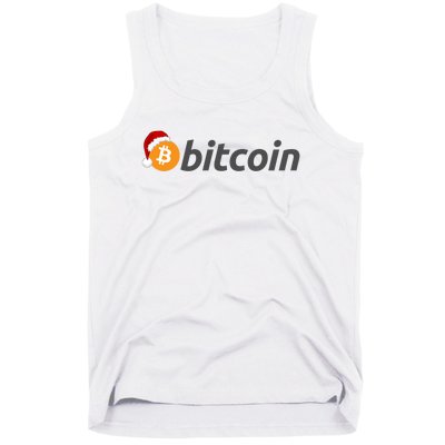 Bitcoin With Christmas Hat Funny Bitcoin With Santa Hat Funny Bitcoin Crypto Tank Top