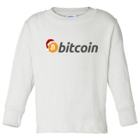 Bitcoin With Christmas Hat Funny Bitcoin With Santa Hat Funny Bitcoin Crypto Toddler Long Sleeve Shirt