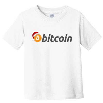 Bitcoin With Christmas Hat Funny Bitcoin With Santa Hat Funny Bitcoin Crypto Toddler T-Shirt