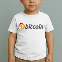 Bitcoin With Christmas Hat Funny Bitcoin With Santa Hat Funny Bitcoin Crypto Toddler T-Shirt