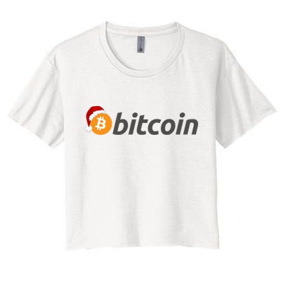 Bitcoin With Christmas Hat Funny Bitcoin With Santa Hat Funny Bitcoin Crypto Crop Top