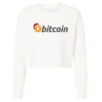 Bitcoin With Christmas Hat Funny Bitcoin With Santa Hat Funny Bitcoin Crypto Cropped Pullover Crew