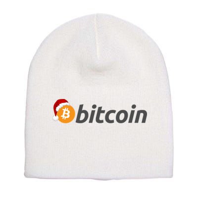 Bitcoin With Christmas Hat Funny Bitcoin With Santa Hat Funny Bitcoin Crypto Short Acrylic Beanie