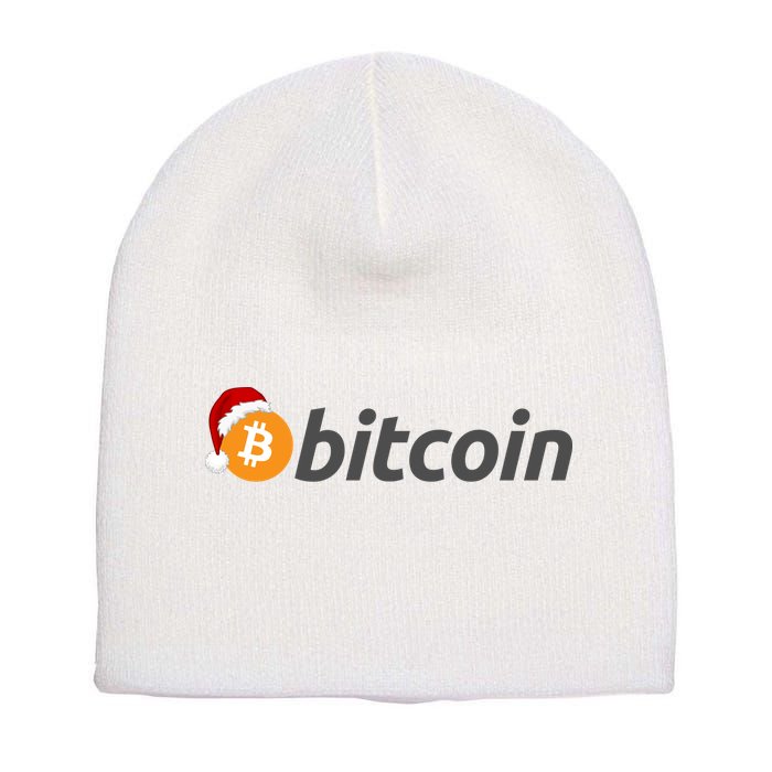Bitcoin With Christmas Hat Funny Bitcoin With Santa Hat Funny Bitcoin Crypto Short Acrylic Beanie