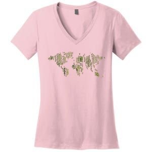 Binary World Computer Coding Programmer Women's V-Neck T-Shirt