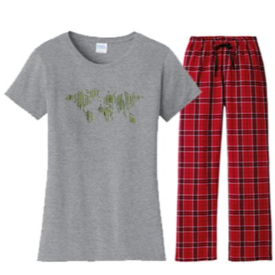 Binary World Computer Coding Programmer Women's Flannel Pajama Set