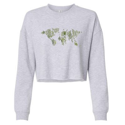 Binary World Computer Coding Programmer Cropped Pullover Crew