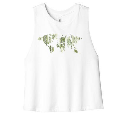 Binary World Computer Coding Programmer Women's Racerback Cropped Tank