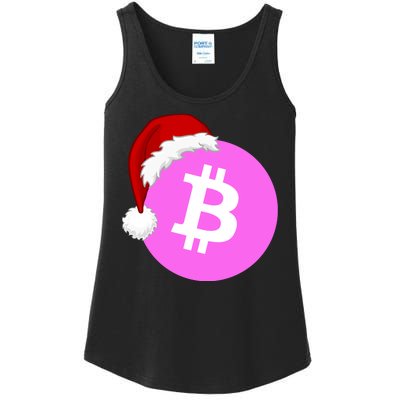 Bitcoin With Christmas Hat Funny Bitcoin Crypto Funny Bitcoin With Santa Hat Ladies Essential Tank