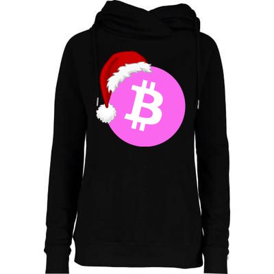 Bitcoin With Christmas Hat Funny Bitcoin Crypto Funny Bitcoin With Santa Hat Womens Funnel Neck Pullover Hood