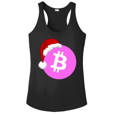 Bitcoin With Christmas Hat Funny Bitcoin Crypto Funny Bitcoin With Santa Hat Ladies PosiCharge Competitor Racerback Tank