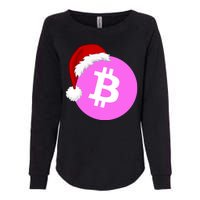 Bitcoin With Christmas Hat Funny Bitcoin Crypto Funny Bitcoin With Santa Hat Womens California Wash Sweatshirt