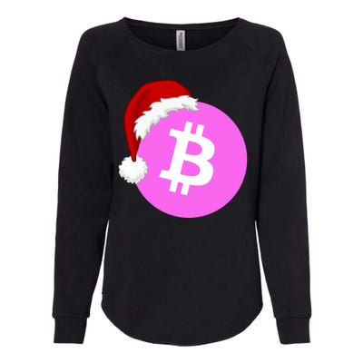 Bitcoin With Christmas Hat Funny Bitcoin Crypto Funny Bitcoin With Santa Hat Womens California Wash Sweatshirt