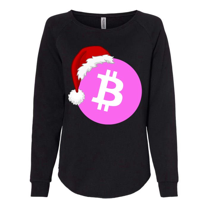 Bitcoin With Christmas Hat Funny Bitcoin Crypto Funny Bitcoin With Santa Hat Womens California Wash Sweatshirt