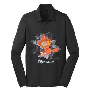 Basic Witch Cute Gift Silk Touch Performance Long Sleeve Polo