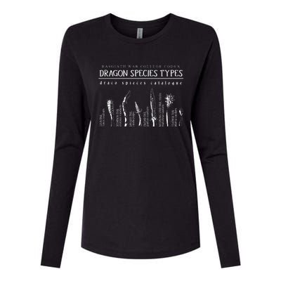 Basgiath War College Codex Gragon Species Types Draco Womens Cotton Relaxed Long Sleeve T-Shirt